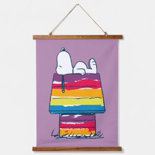 Snoopy Rainbow Dog House Hanging Tapestry