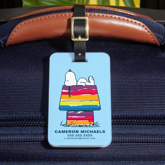 Snoopy | Rainbow Dog House Luggage Tag (Front Insitu 2)