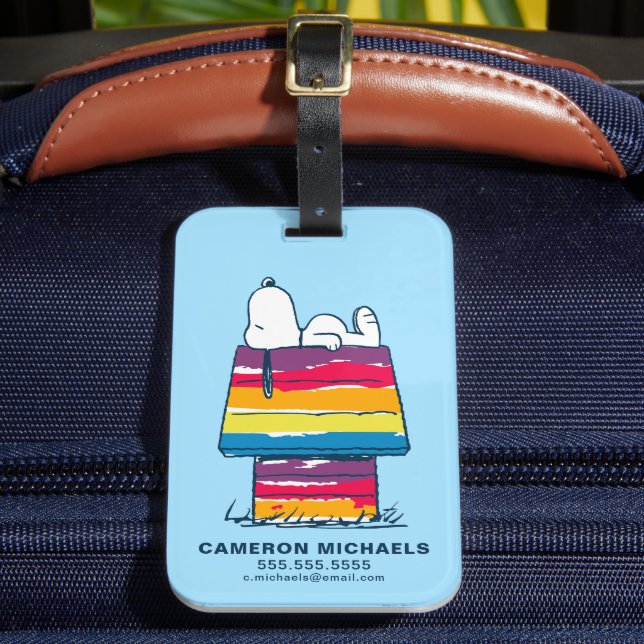 Snoopy | Rainbow Dog House Luggage Tag (Front Insitu 2)
