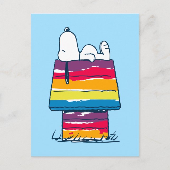Snoopy | Rainbow Dog House Postcard (Front)