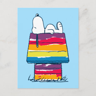 Snoopy   Rainbow Dog House Postcard