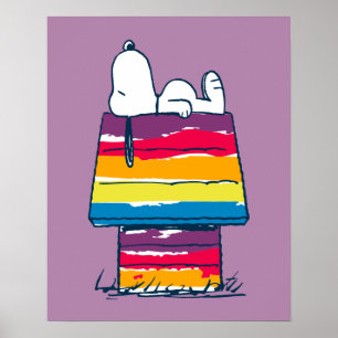 Snoopy Rainbow Dog House Poster