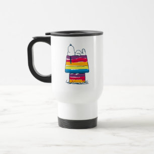 Snoopy   Rainbow Dog House Travel Mug
