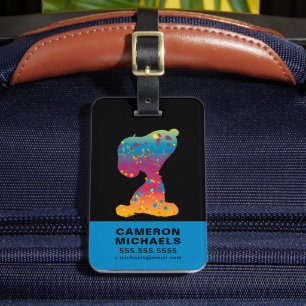 Snoopy Rainbow Graffiti Silhouette Luggage Tag