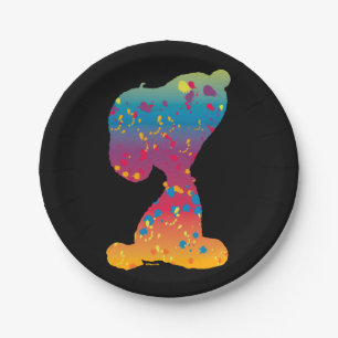 Snoopy Rainbow Graffiti Silhouette Paper Plate