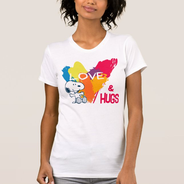 Snoopy | Rainbow Love Heart T-Shirt (Front)