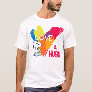Snoopy   Rainbow Love Heart T-Shirt