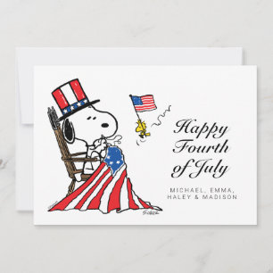 Snoopy Sewing 4th of July Flag Holiday Card