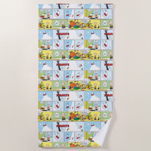 Snoopy Sled Riding Food Dish Beach Towel