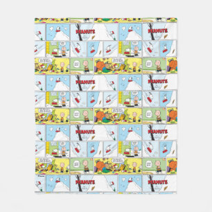 Snoopy Sled Riding Food Dish Fleece Blanket