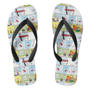 Snoopy Sled Riding Food Dish Flip Flops