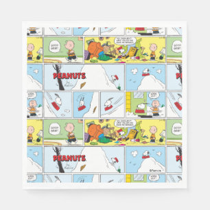 Snoopy Sled Riding Food Dish Napkin