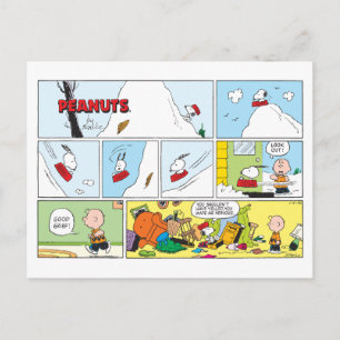 Snoopy Sled Riding Food Dish Postcard