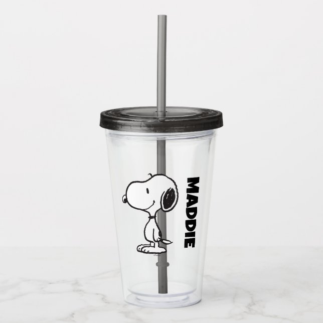 Snoopy Smile Giggle Laugh Acrylic Tumbler (Front)