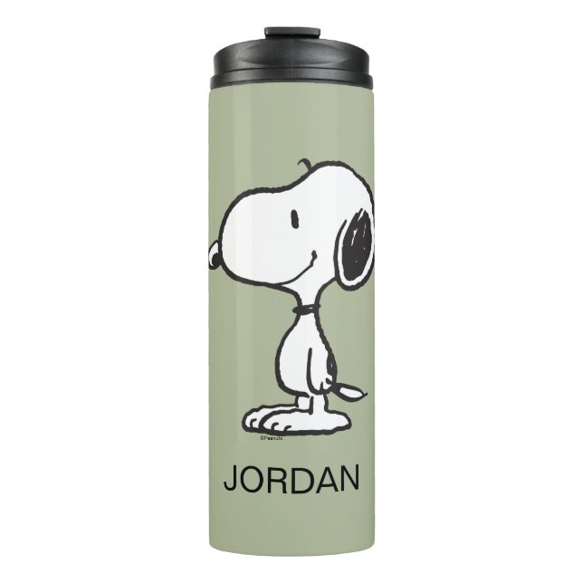 Snoopy Smile Giggle Laugh | Add Your Name Thermal Tumbler (Front)