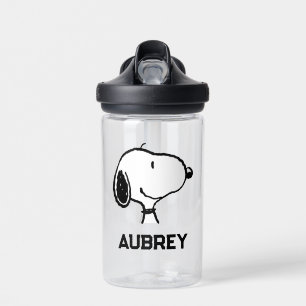 Snoopy Smile Giggle Laugh   Add Your Name Water Bottle