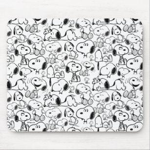 Snoopy Smile Giggle Laugh Pattern Mouse Mat