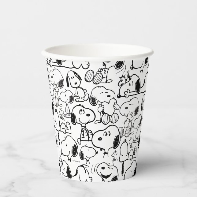 Snoopy Smile Giggle Laugh Pattern Paper Cups (Front)