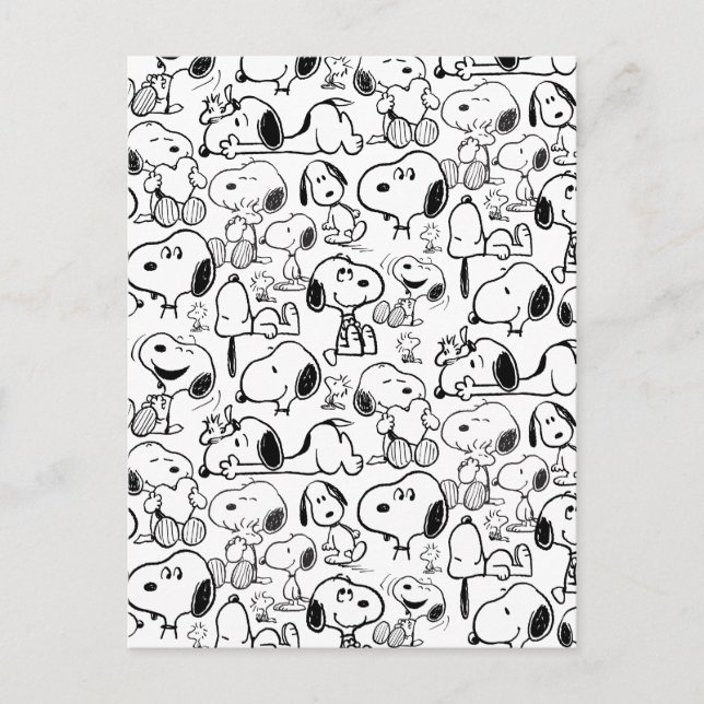 Snoopy Smile Giggle Laugh Pattern Postcard (Front)