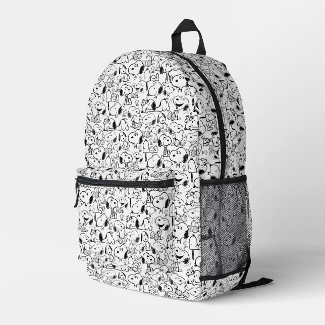 Snoopy Smile Giggle Laugh Pattern Printed Backpack (Back Corner Right)