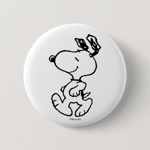 Snoopy So Sweet Flower Pattern 6 Cm Round Badge
