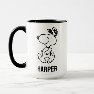 Snoopy So Sweet Flower Pattern Add Your Name Mug