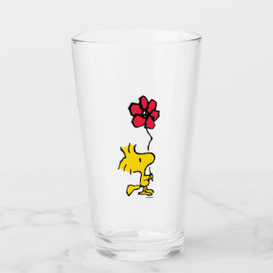 Snoopy So Sweet Flower Pattern Glass