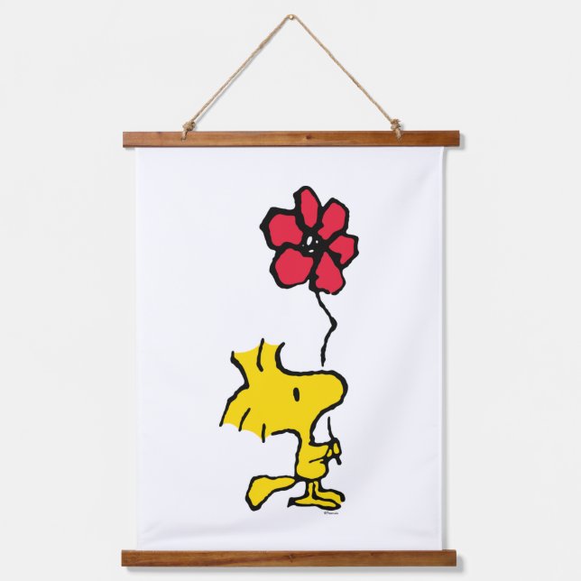 Snoopy So Sweet Flower Pattern Hanging Tapestry (Front)