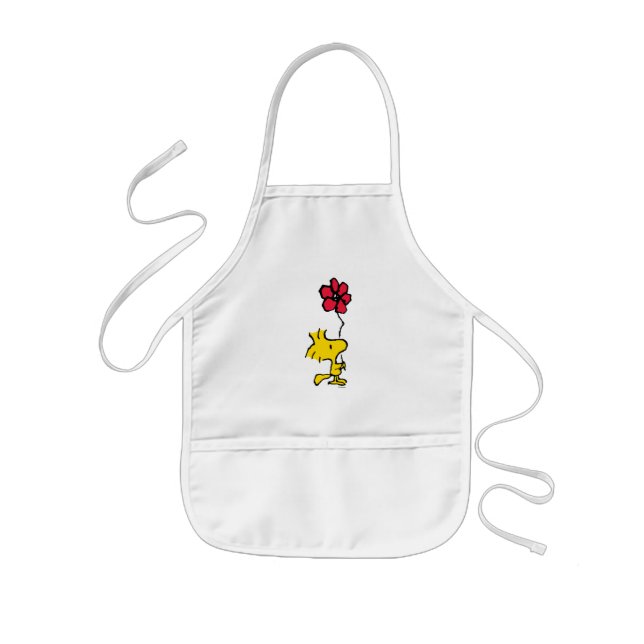 Snoopy So Sweet Flower Pattern Kids Apron (Front)
