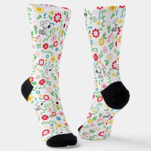 Snoopy So Sweet Flower Pattern Socks