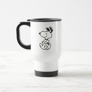 Snoopy So Sweet Flower Pattern Travel Mug