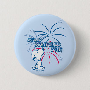 Snoopy Star Spangled Fun 6 Cm Round Badge
