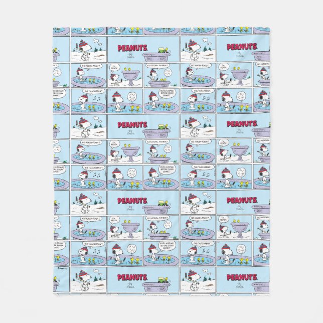 Snoopy & The Zamboni Crew Fleece Blanket (Front)