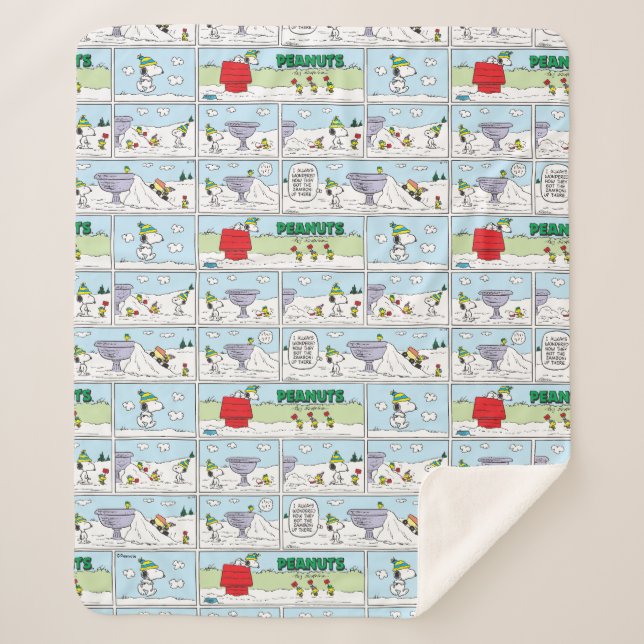 Snoopy & The Zamboni Crew Sherpa Blanket (Front)