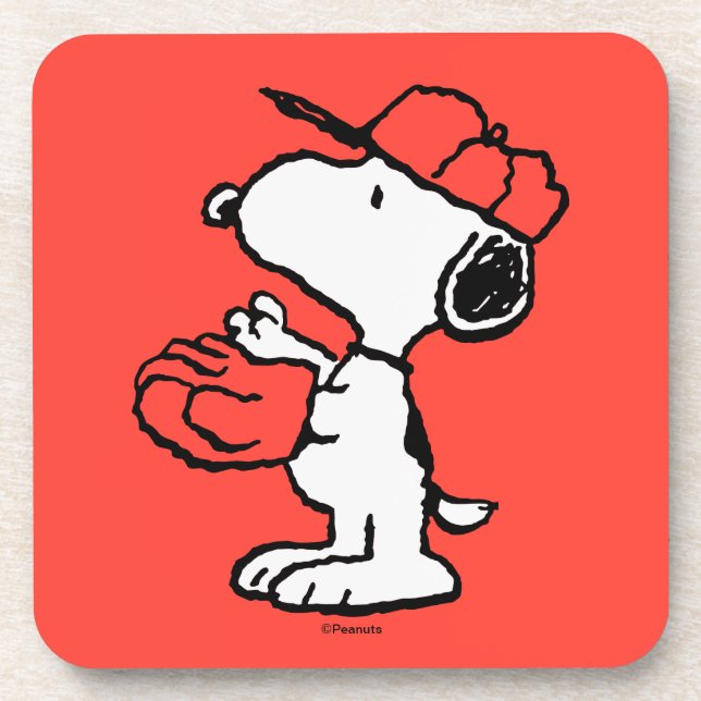 Snoopy Varsity Sports Baseball Coaster (Front)