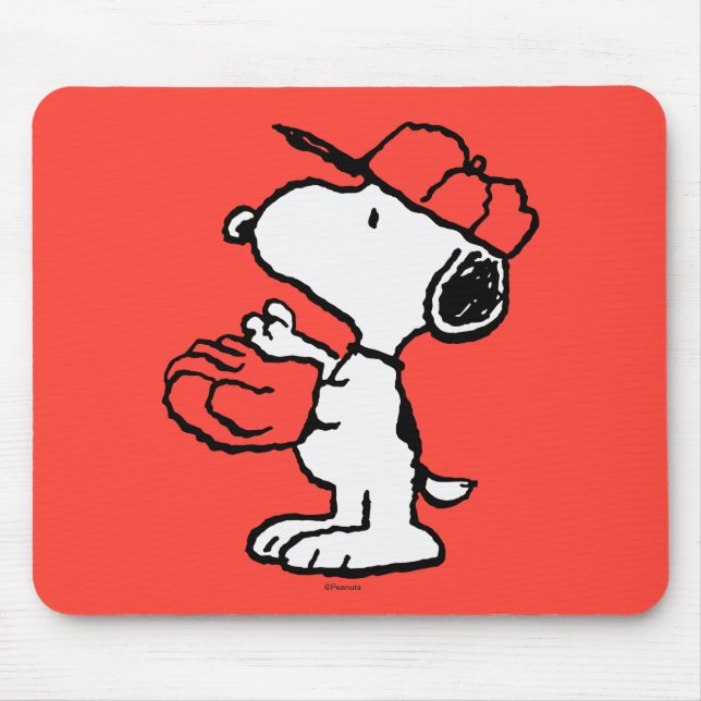Snoopy Varsity Sports Baseball Mouse Mat (Front)