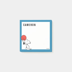 Snoopy Varsity Sports Basketball   Add Your Name Post-it Notes