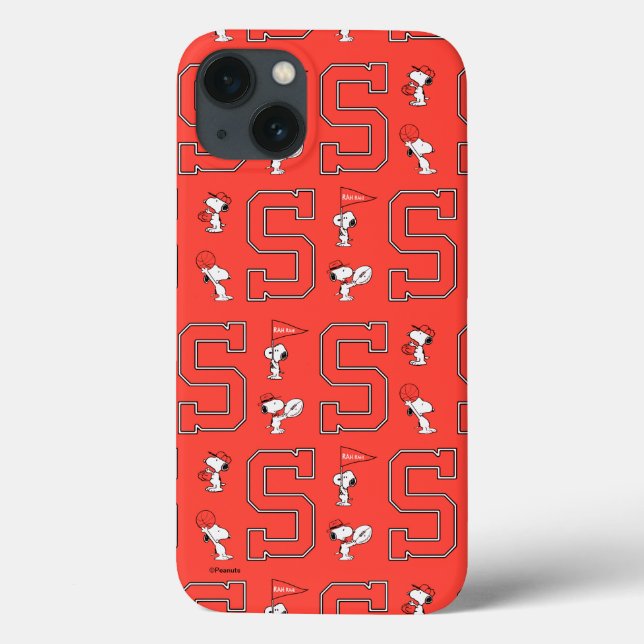 Snoopy Varsity Sports Pattern Case-Mate iPhone Case (Back)