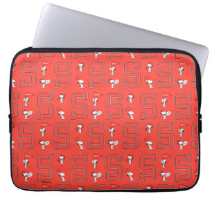 Snoopy Varsity Sports Pattern Laptop Sleeve