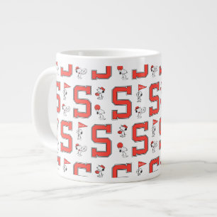 Snoopy Varsity Sports Pattern Large Coffee Mug