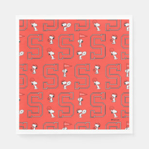 Snoopy Varsity Sports Pattern Napkin