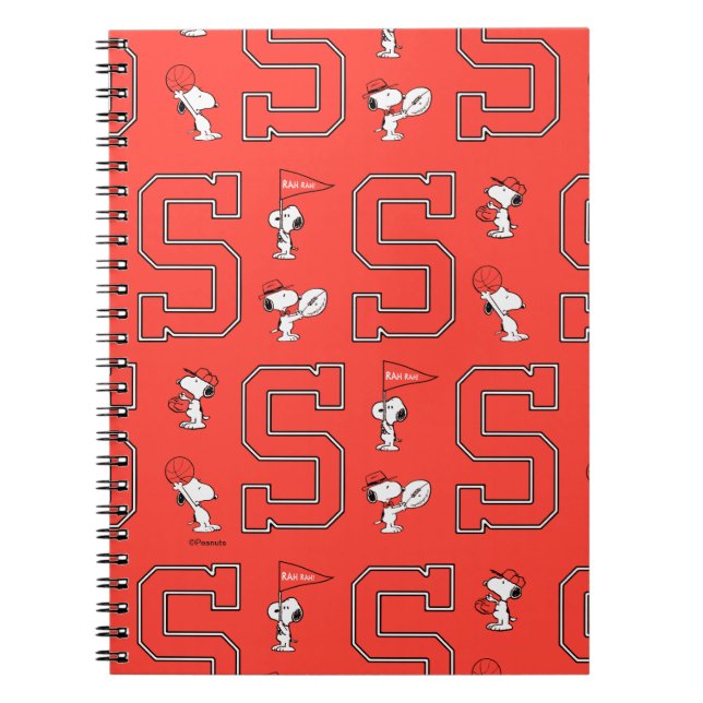 Snoopy Varsity Sports Pattern Notebook (Front)