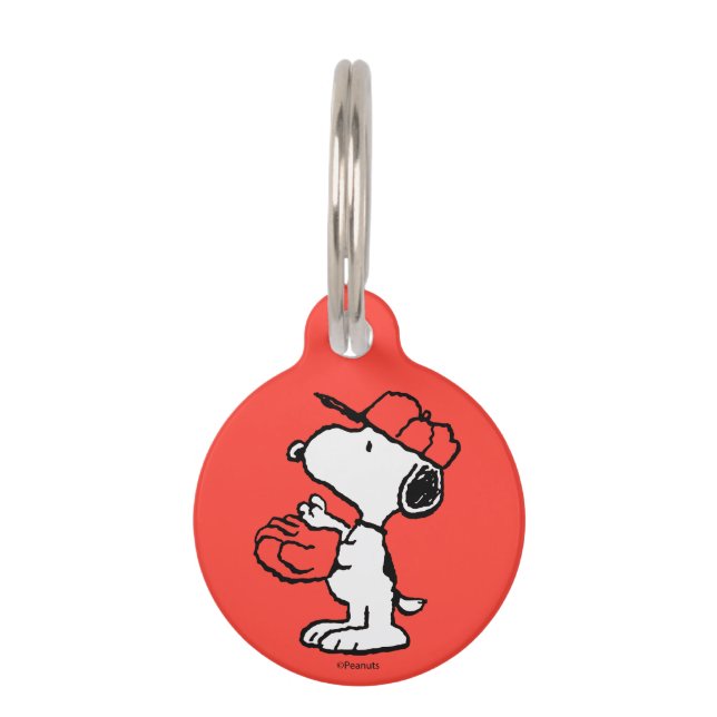 Snoopy Varsity Sports Pattern Pet Tag (Front)