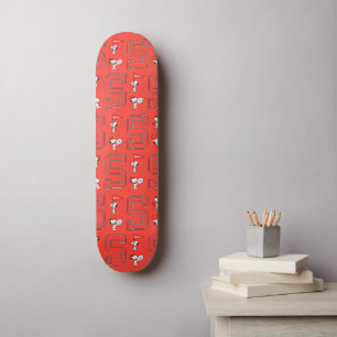 Snoopy Varsity Sports Pattern Skateboard