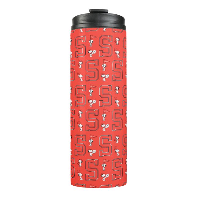 Snoopy Varsity Sports Pattern Thermal Tumbler (Front)