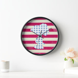 Snoopy Vintage Stars & Stripes Clock