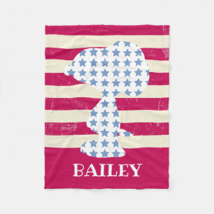 Snoopy Vintage Stars & Stripes Fleece Blanket