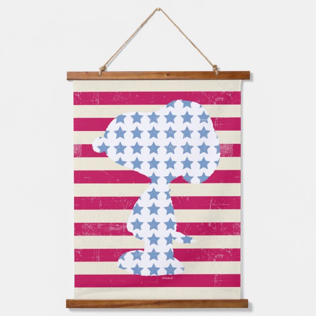 Snoopy Vintage Stars & Stripes Hanging Tapestry (Front)