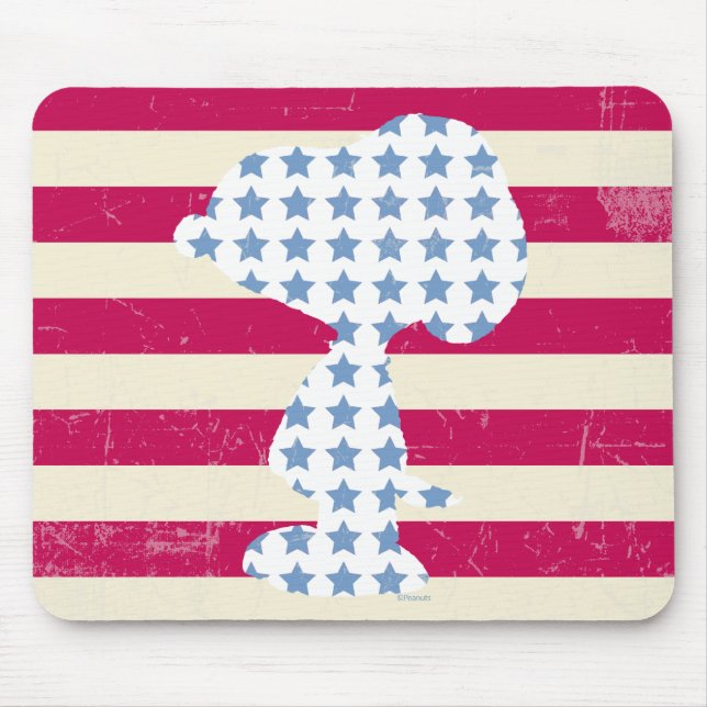 Snoopy Vintage Stars & Stripes Mouse Mat (Front)