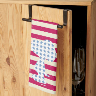 Snoopy Vintage Stars & Stripes Tea Towel